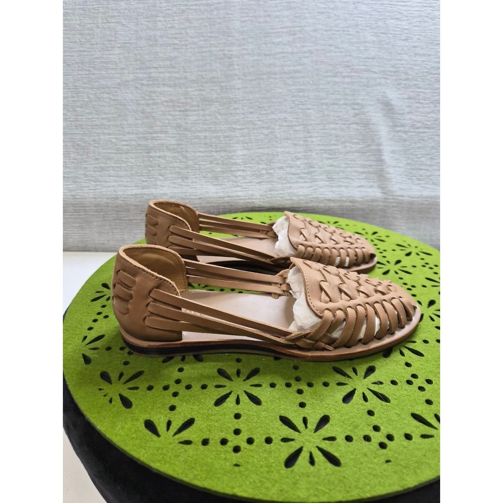 Nisolo Ecuador Huarache Sandals Womens 5 Brown Leather Woven Huarache Slip On